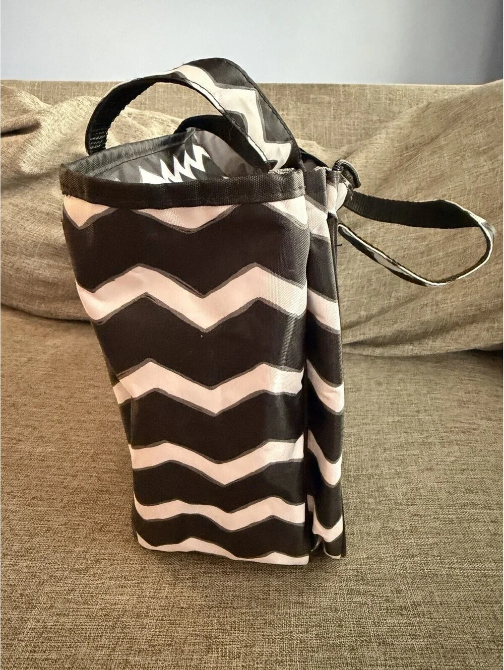 Thirty One True Beauty Bag In Black Chevron Makeup Organizer Monogram K READ